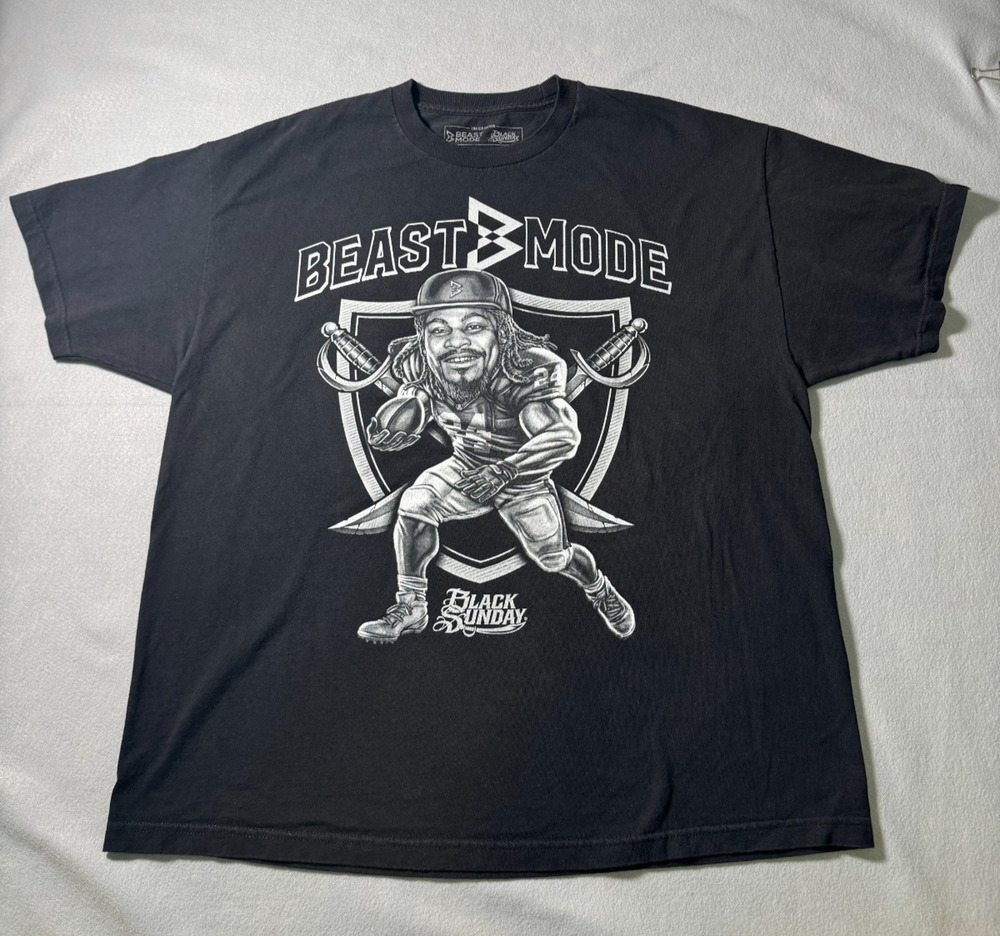 Marshawn Lynch Beast Mode Black Sunday Oakland Raiders Limited Edition Shirt 2XL